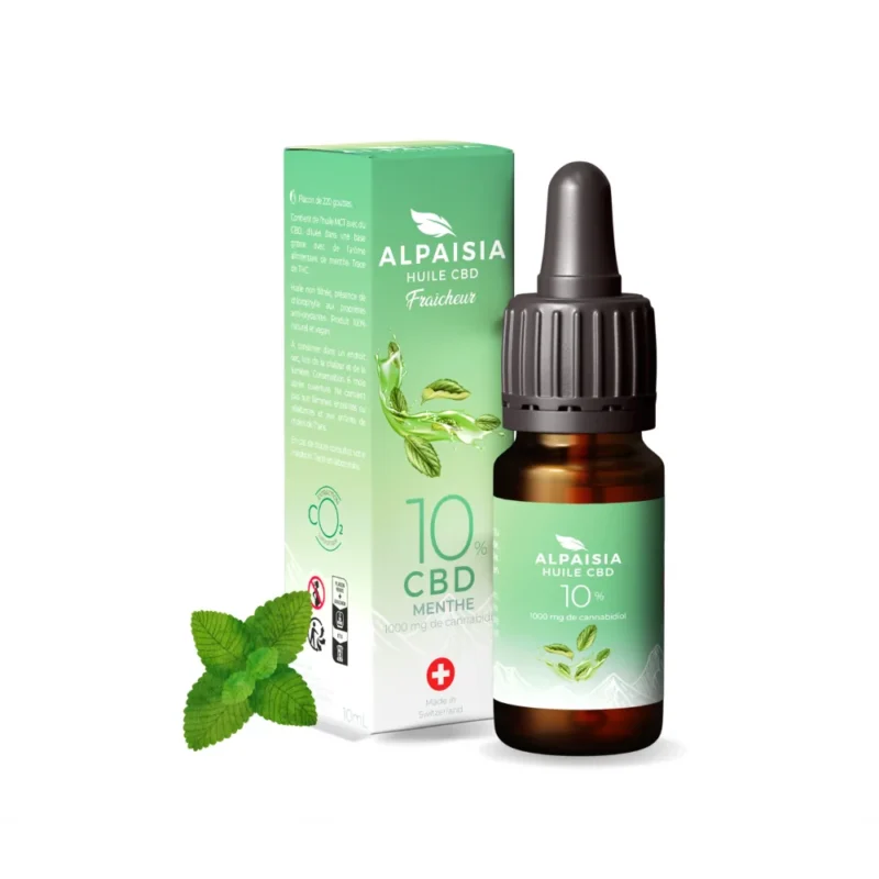 Huile CBD 10% broad spectrum menthe | ALPAISIA